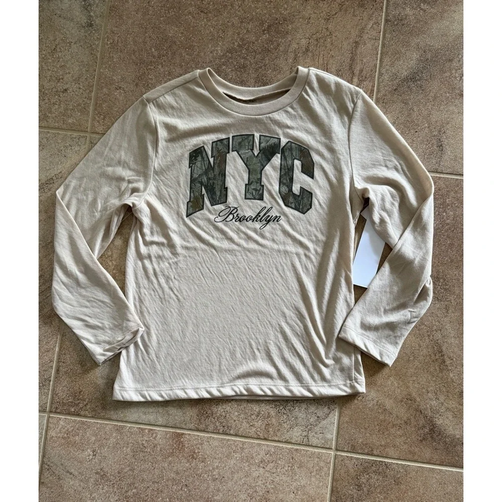 Grayson Threads Boy's 2pc NYC Camouflage Long Sleeve Pajama Set - Beige Sz S NWT